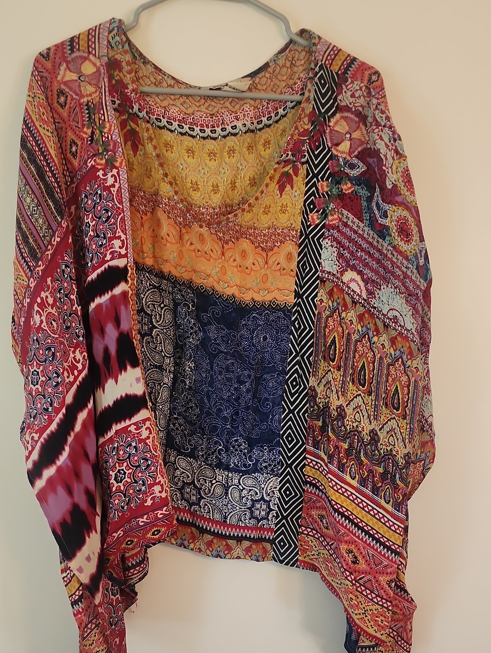 Desigual Multicolor Patchwork Open Kimono Top
